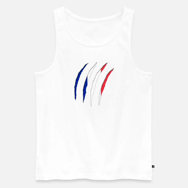 France - Männer Premium Bio Tank Top - Weiß
