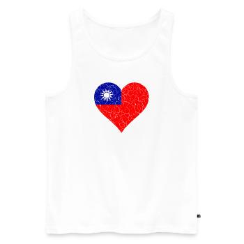 Taiwan Herz - Männer Premium Bio Tank Top - Weiß - Vorne - Michal (187cm)