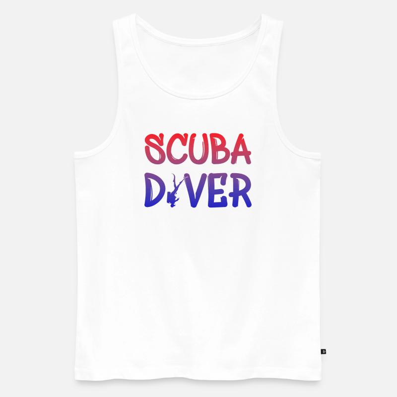 Scuba Diver Diving - Männer Premium Bio Tank Top - Weiß