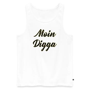 Moin Digga - Männer Premium Bio Tank Top - Weiß - Vorne - AI Model Male 178 light (178cm)