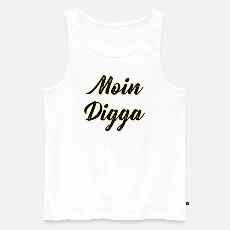 Moin Digga - Männer Premium Bio Tank Top - Weiß
