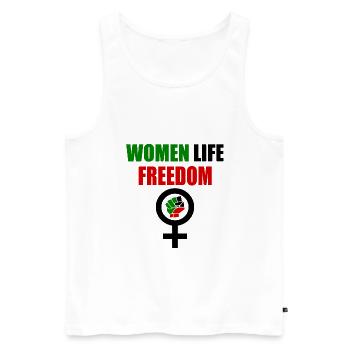 Women life freedom - Débardeur bio Premium Homme - blanc - Devant - Michal (187cm)