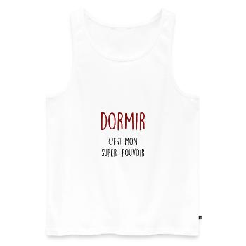 dormir c'est mon super pouvoir - Débardeur bio Premium Homme - blanc - Devant - Michal (187cm)