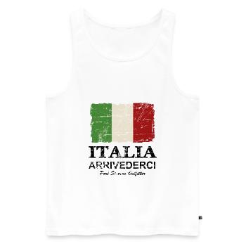Italy Flag - Vintage Look - Débardeur bio Premium Homme - blanc - Devant - AI Model Male 178 light (178cm)