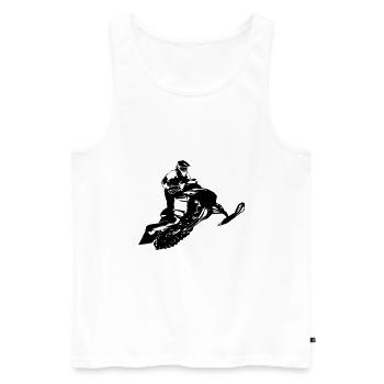 Snowmobile - Men's Premium Organic Tank Top - white - Front - AI Model Male 178 light (178cm)