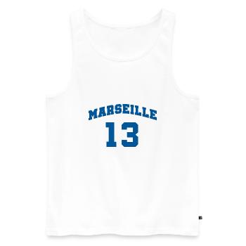 Marseille 13 - Men's Premium Organic Tank Top - white - Front - Michal (187cm)