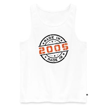 Geburtsjahr Geburtstag Born In - Made in 2005 - Männer Premium Bio Tank Top - Weiß - Vorne - AI Model Male 178 light (178cm)