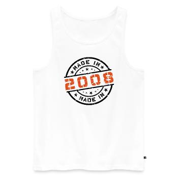 Year of birth Birthday Born In - Made in 2008 - Men's Premium Organic Tank Top - white - Front - Michal (187cm)