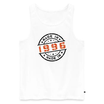 Année de naissance Anniversaire Né en - Fabriqué en 1996 - Débardeur bio Premium Homme - blanc - Devant - Michal (187cm)