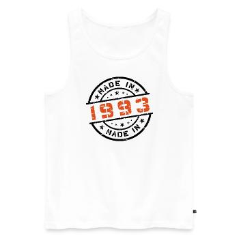 Année de naissance Anniversaire Né en - Fabriqué en 1993 - Débardeur bio Premium Homme - blanc - Devant - Michal (187cm)