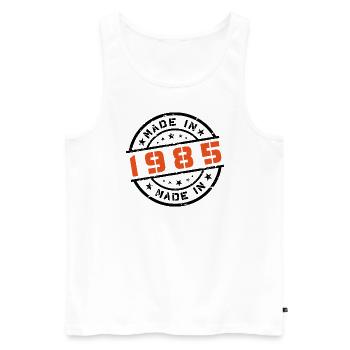 Année de naissance Anniversaire Né en - Fabriqué en 1985 - Débardeur bio Premium Homme - blanc - Devant - Michal (187cm)