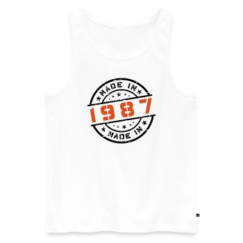 Geburtsjahr Geburtstag Born In - Made in 1987 - Männer Premium Bio Tank Top - Weiß - Vorne - AI Model Male 178 light (178cm)