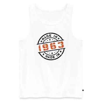Year of birth Birthday Born In - Made in 1963 - Men's Premium Organic Tank Top - white - Front - Michal (187cm)