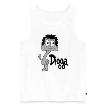 Sprüche Lustige Comic Digga - Männer Premium Bio Tank Top - Weiß - Vorne - AI Model Male 178 light (178cm)