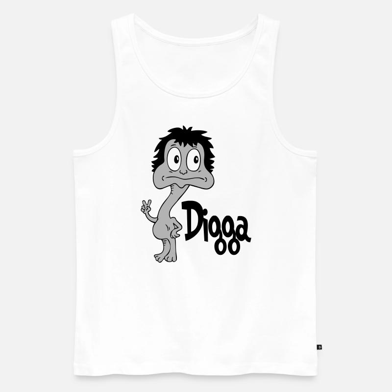 Sprüche Lustige Comic Digga - Männer Premium Bio Tank Top - Weiß