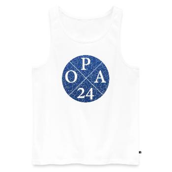 Opa 24 Opa24 OPA24 Opa2024 - Männer Premium Bio Tank Top - Weiß - Vorne - Michal (187cm)
