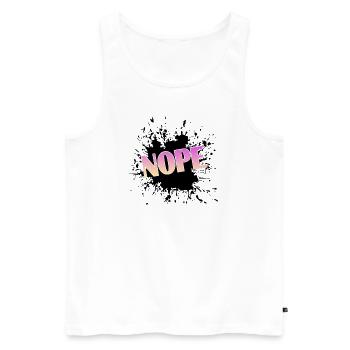 Nope - Männer Premium Bio Tank Top - Weiß - Vorne - Michal (187cm)