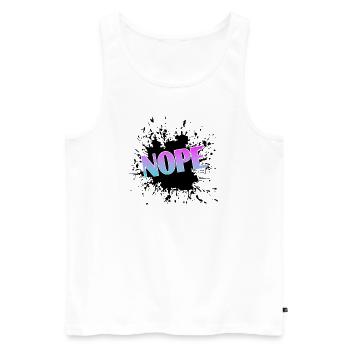Nope - Männer Premium Bio Tank Top - Weiß - Vorne - Michal (187cm)