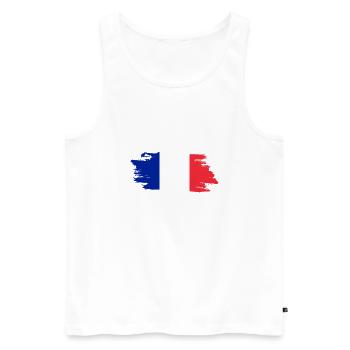 France Flag - Männer Premium Bio Tank Top - Weiß - Vorne - AI Model Male 178 light (178cm)