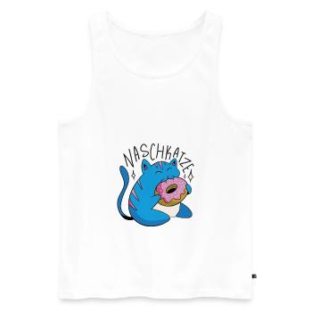 Naschkatze leckermäulchen Schleckermaul Geschenk - Männer Premium Bio Tank Top - Weiß - Vorne - AI Model Male 178 light (178cm)