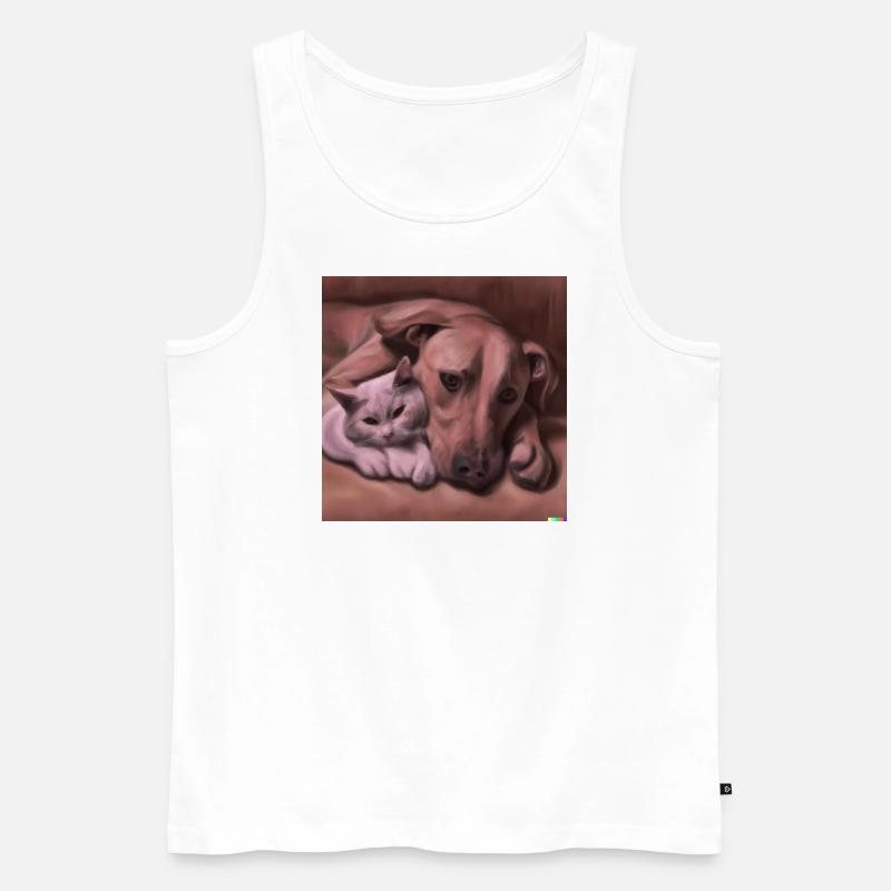 Katzen - Männer Premium Bio Tank Top - Weiß