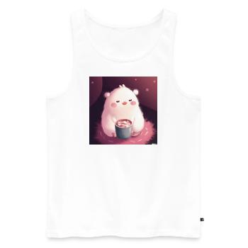 Fluffiges Tiechen - Männer Premium Bio Tank Top - Weiß - Vorne - Michal (187cm)