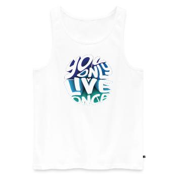 You only live once - du lebst nur einmal - Männer Premium Bio Tank Top - Weiß - Vorne - AI Model Male 178 light (178cm)