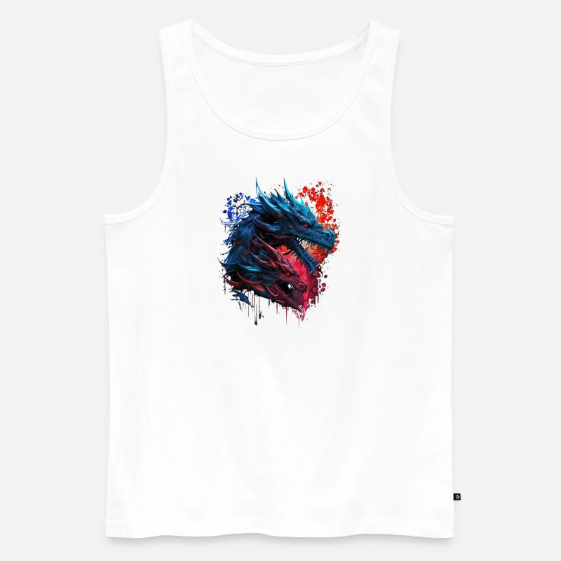 2 Drachen - Männer Premium Bio Tank Top - Weiß
