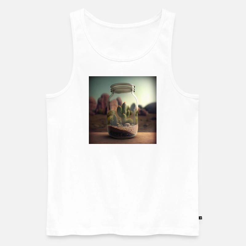 Ryan Pee Cactus - Männer Premium Bio Tank Top - Weiß