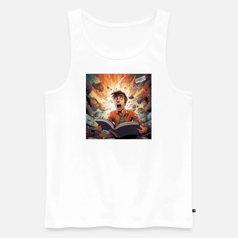 Comic style Book discovery - Männer Premium Bio Tank Top - Weiß