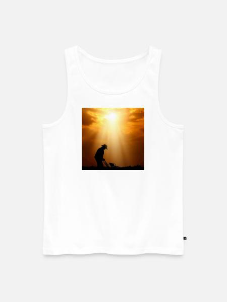 Feldarbeit bei Sonnenuntergang - Männer Premium Bio Tank Top - Weiß