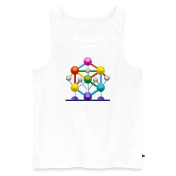 Atomium - Männer Premium Bio Tank Top - Weiß - Vorne - Michal (187cm)