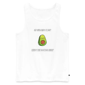 An Avocado a Day Keeps The Doctor Away Vegan - Men's Premium Organic Tank Top - white - Front - Michal (187cm)
