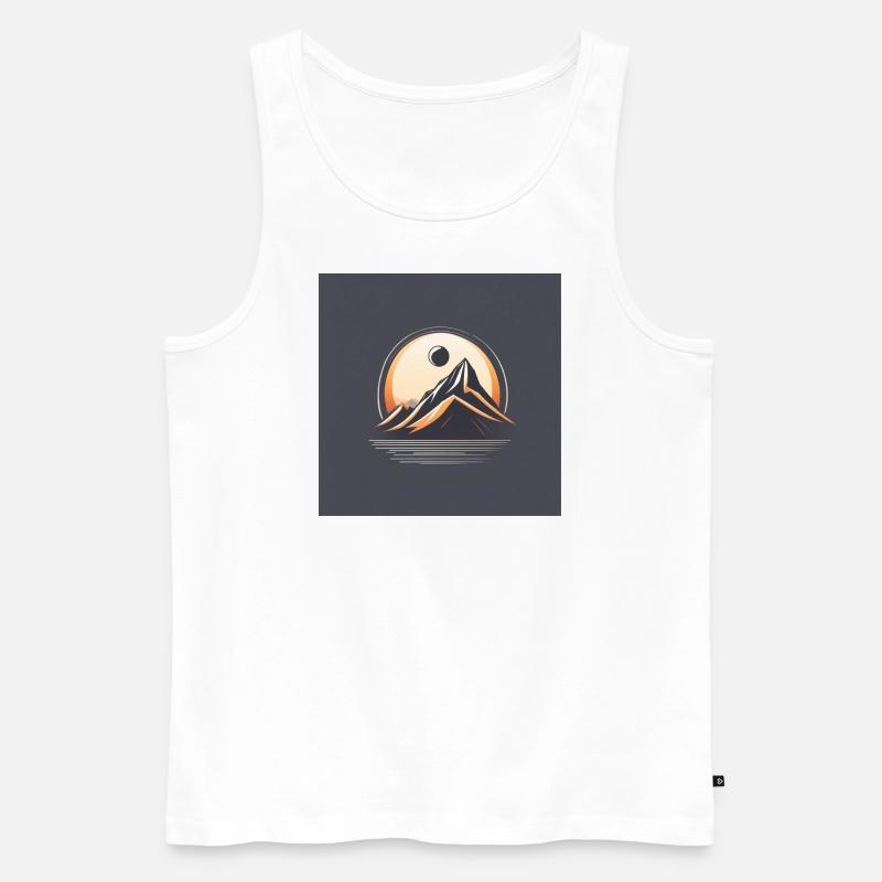 Berg mit Mond - Männer Premium Bio Tank Top - Weiß