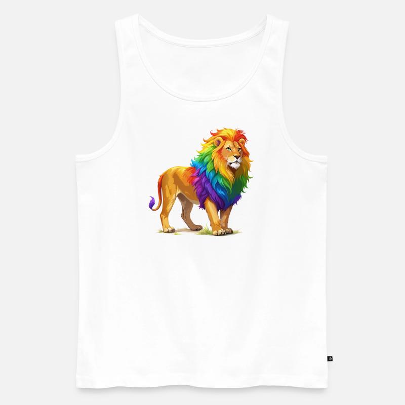 Lion Pride - Männer Premium Bio Tank Top - Weiß