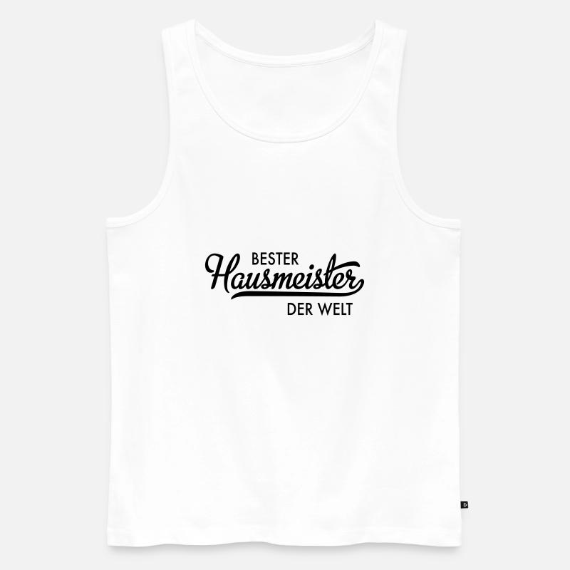 Bester Hausmeister der Welt - Männer Premium Bio Tank Top - Weiß