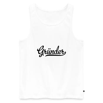 Gründer - Männer Premium Bio Tank Top - Weiß - Vorne - Michal (187cm)