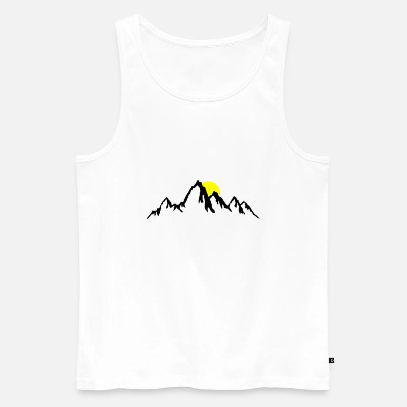 Berge, Berg und Sonne - Männer Premium Bio Tank Top - Weiß