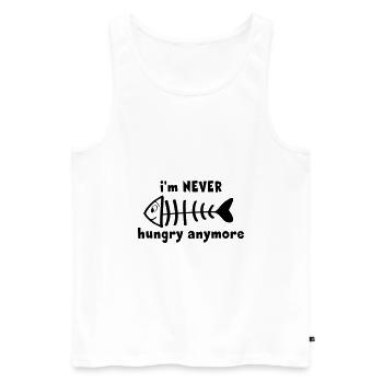 Ich bin nie oder nicht mehr hungrig. Fisch sketelt - Männer Premium Bio Tank Top - Weiß - Vorne - Michal (187cm)