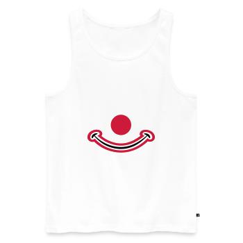Clown face with red nose. Clown face - Men's Premium Organic Tank Top - white - Front - AI Model Male 178 light (178cm)