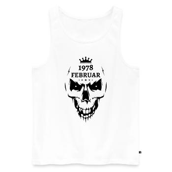 Februar 1978 Totenkopf - Männer Premium Bio Tank Top - Weiß - Vorne - Michal (187cm)