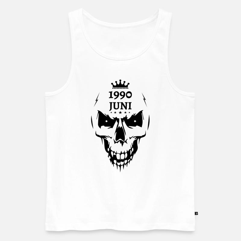 Juni 1990 Totenkopf - Männer Premium Bio Tank Top - Weiß