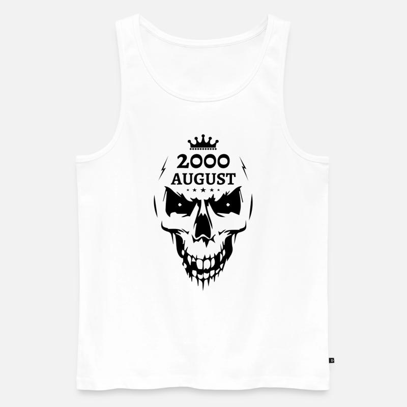 August 2000 Totenkopf - Männer Premium Bio Tank Top - Weiß
