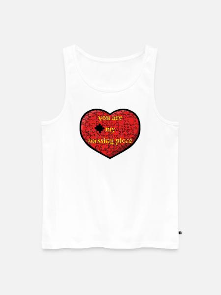 Puzzeltes Herz - Men's Premium Organic Tank Top - white