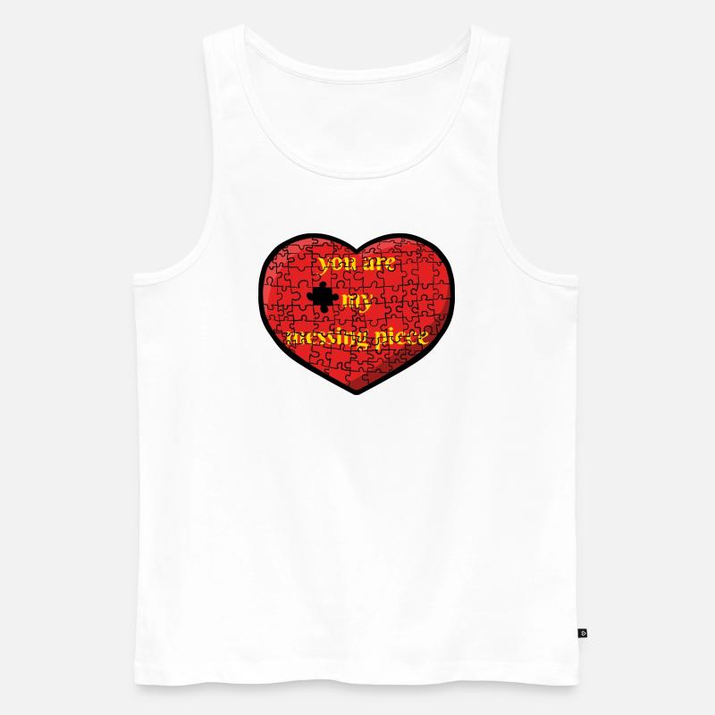 Gepuzzeltes Herz - Männer Premium Bio Tank Top - Weiß