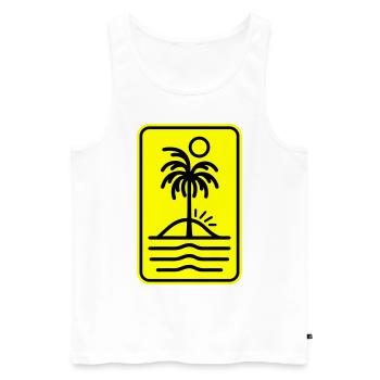 Palm Island Holidays - Men's Premium Organic Tank Top - white - Front - Michal (187cm)