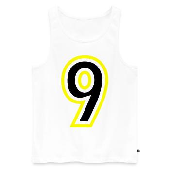 9 Zahl College - Männer Premium Bio Tank Top - Weiß - Vorne - Michal (187cm)