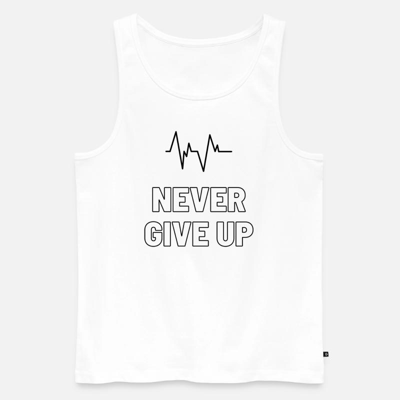 Never Give UP - Männer Premium Bio Tank Top - Weiß