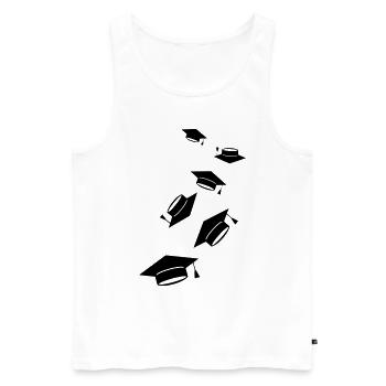 Student Abschluss - Männer Premium Bio Tank Top - Weiß - Vorne - Michal (187cm)