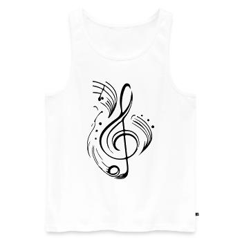 Note de musique clef Symbole musicien - Débardeur bio Premium Homme - blanc - Devant - Michal (187cm)